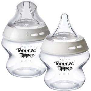Tommee Tippee Biberon Natural Start da 150ml e Tettarella Triangolare, Flusso Super Lento