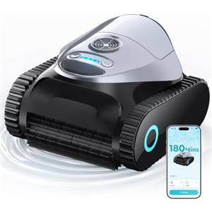 BRINBO C1 Robot Piscina Pareti e Fondo, Doppio Filtro, Aspiratore Piscina Senza Fili, 7 Modalità di Pulizia, 180 min, Pulitore con App, Robot Pulisci Piscine fino a 150 m², Antracite