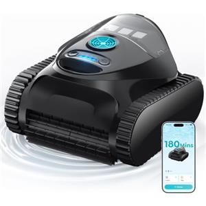 BRINBO C1 Robot Piscina Pareti e Fondo, Doppio Filtro, Aspiratore Piscina Senza Fili, 7 Modalità di Pulizia, 180 min, Pulitore con App, Robot Pulisci Piscine fino a 150 m², Blu Mezzanotte