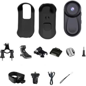 LatoYard Action Camera 1080P Full HD Sport Cam con obiettivo grandangolare per Vlogging Ciclismo Passeggiate Pet - Corpo compatto 64 mm (nero)