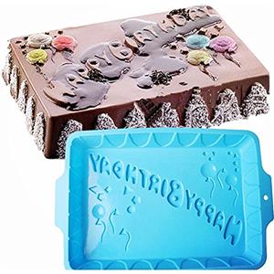 FantasyDay® 1 cavità utensili da pasticceria antiaderente stampo in silicone per muffin, torta al cioccolato, stampo per saponi, cupcake e gelatina, utensili da cucina in silicone, buon compleanno