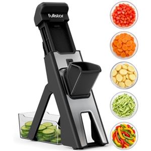 Fullstar Safe Mandolina per Verdure da Cucina Regolabile 4 in 1 | Affetta Verdure con Manopola 1-8 mm - Cubetti e Julienne Sottili o Spessi per Patate, Patatine Fritte, Cetrioli e Cipolle