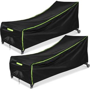 GARPROVM Copertura per sdraio da giardino, resistente alle intemperie, 2 pezzi, 200 x 75 x 40/70 cm, tessuto Oxford 210D, impermeabile, antipolvere, con ventilazione, per sedie a sdraio
