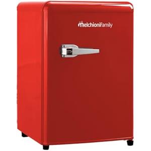 Melchioni Family | Frigorifero Siberia 45, Mini Frigo Vintage Rosso, Capacità da 45L, con Compressore e Comparto Extra Freddo