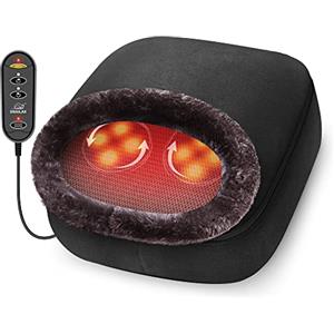 Snailax Shiatsu Massaggiatore per piedi con calore | Massaggiatore per piedi con vibrazione, 2 in 1, scaldapiedi con 5 modalità di massaggio, regali calore casa