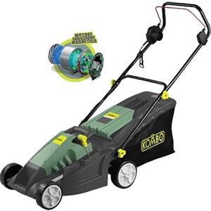 Generico Tosaerba Elettrico ad Induzione - Tagliaerba Regolabile 5 Altezze di Taglio, Diametro di Taglio 380mm, Velocità 3000 giri/min, 1600W, 230V, con Cesto di Raccolta 50L, 143x105x55cm