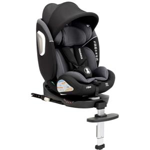 Vasacava Seggiolino Auto 0-36 kg ISOFIX, i-Size R129/03, 40-150 cm, 360° | Seduta girevole con gamba di supporto, uso nei due sensi di marcia, imbracatura a 5 punti, 5 reclinazioni e modalità rialzo