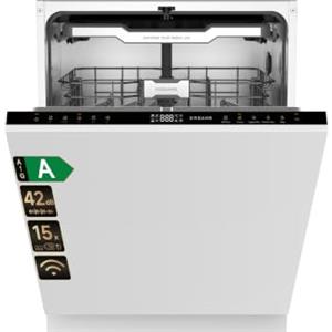 DREAME DK702 Pro Lavastoviglie da Incasso 60cm, 15 Copert, Controllo Smart | Braccio Irroratore FlexWing, Sistema di Lavaggio HydraFlow a 360°, Pulizia Profonda a 75 °C, Doppia Asciugatura Lavastoviglie