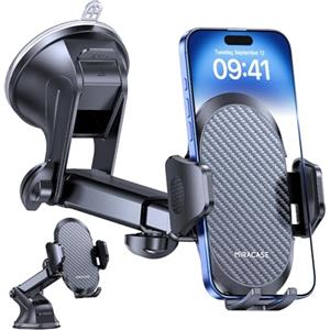 Miracase Porta Cellulare Auto [Ventosa Potente] Supporto Telefono Auto | Super Aspirazione, 360° Rotazione,Cruscotto & Parabrezza Universale,Compatibile con Tutti i Telefoni (4,0-7,2") e Custodie