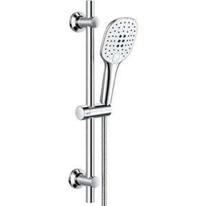 JOHO Colonna Doccia Senza Miscelatore, Asta Doccia Acciaio Inox 70 cm con Supporto Soffione Regolabile, Saliscendi Doccia Adattarsi ai Fori Esistenti con Doccetta 3 Geti, Cromo