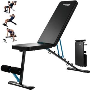 SPORTNOW Panca Palestra Pieghevole con Schienale 7 Livelli 300 kg Verde | Panca Addominali Multifunzione Inclinabile, Schienale Regolabile, Piana/Inclinata/Declinata, per Allenamento Casa