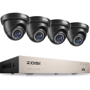 ZOSI 1080P Kit Telecamera di Sorveglianza IP66 DVR 8CH 5MPLite senza HDD | Rilevamento IA Veicolo e Persona, Accesso da Remoto, Rilevamento di Movimento, Registrazione 24/7, Compatibile Cam 720p/1080p