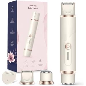 XDQX Rasoio Elettrico Donna 2‑in‑1 per Parti Intime, Epilatore Femminile Lame Ceramiche, Depilatore Motore Potente 7000 giri/min, IPX7 Impermeabile, Ricaricabile USB‑C, per Corpo, Gambe, Ascelle