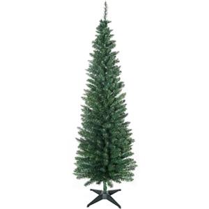 HOMCOM Albero di Natale Slim Artificiale 180 cm, 55x55x180 cm Verde | Albero di Natale Alto e Stretto, Rami Realistici, Base Pieghevole