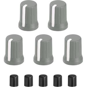QUARKZMAN 5Pcs Manopole Potenziometro Sostituzione Manopola Grigio Bianco | Controllo Potenziometro Gomma D-Shaft Copercolo Asta Spinta, Per DJ Controller Mixer Console Encoder Altoparlante