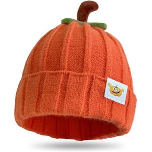 Ourdort Cappello a zucca lavorato a maglia per neonati,cappello invernale bambini | berretto a zucca,Costume di Halloween: berretto a zucca per bambini e bambine