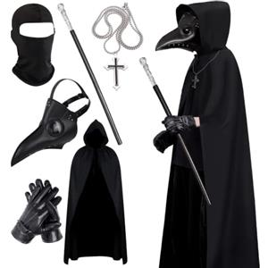 HaoVrisn Costume da dottore della peste per bambini, divertente, spaventoso, costume di Halloween per ragazzi, set di abiti per Halloween