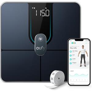 eufy P2 Pro Bilancia Pesapersone Digitale, Wi-Fi Bluetooth | 16 Misurazioni incl. peso, Frequenza Cardiaca, Grasso Corporeo, BMI, corpo Virtuale 3D, Precisione 50 g.