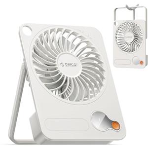 ORICO DoFan Ventilatore da Tavolo USB Batteria 3600mAh Luce LED (dFAN2) | Supporto pieghevole 180° da parete e tavolo, 3 velocità, motore brushless, display LED e luce notturna per casa