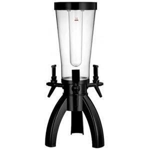FytStycale Beer Dispenser Tap Dispenser Birra Spillatore Torre Rubinetto Tre Rubinetti con Contenitore Trasparente da 3l in E Acciaio Base Stabile Facile da, Nero, Nero