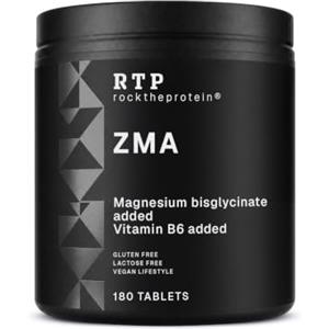 Rock The Protein ZMA, Zinco Magnesio e Vitamina B6 RTP, 180 Compresse | 360 mg + 10 mg + 10 mg, Metabolismo energetico, Muscoli e Sintesi proteica, 3 al giorno, Senza Glutine e Lattosio