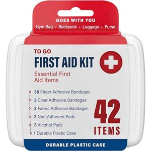 DecorRack Cerotti assortiti per cassetta di pronto soccorso, 1 confezione da 42 pezzi, in Elastoplast, in tessuto Elastoplast, borsa da viaggio, medicine, cura flessibile delle ferite, adatto per