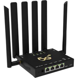 PromiseFly Mobil - Router 5G con 6 antenne e slot per scheda SIM, hotspot WiFi | Velocità di trasferimento dati: 1 Gbps (classe 1000 Mbps), doppia banda 2,4 GHz 5,8 GHz, connettività dual mode per casa