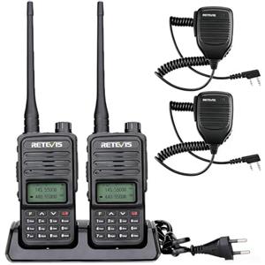 Retevis RT85 Walkie Talkie, Doppia Banda Ricetrasmittenti con Microfono | Radio Bidirezionale a Lungo Raggio con Display a LED 200 Canali VOX per Caccia, Campeggio