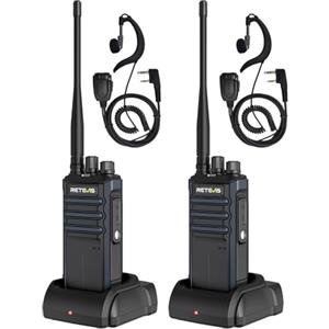 Retevis RT86A Walkie Talkie a Lungo Raggio, Talkie Walkie Bidirezionale Professionale per Adulti, 2500mAh, Talkie Walkie per Chiamate di Gruppo, Edilizia, Logistica e Trasporti (Nero, 2 Pezzi)