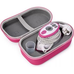 Prym Mini ferro da stiro a vapore rosa con vassoio in silicone e custodia in set, 400 W, temperatura regolabile (110-240 V), ideale per cucito, patchwork e viaggi