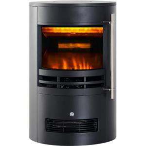 HOMCOM Camino Elettrico da Terra 900W/2000W Caminetto 41x41x64.5cm Nero | con Effetto Fiamma, Temperatura Regolabile, Protezione da Surriscaldamento