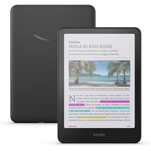 Amazon Kindle Colorsoft 16 GB (modello 2024), con schermo a colori che dà vita a copertine e contenuti, ora con evidenziazioni a colori, senza pubblicità (nero)