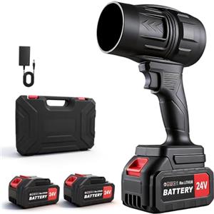 Ykall Soffiatore Foglie Senza Fil 21V 130MPH 550W 0,8kg 2x4,0Ah Turbo Brushless | 250.000 tr/min, Autonomia 30min + Ricarica Rapida. Impugnatura Ergonomica. per Foglie, Neve, Asciugatura Auto, Campeggio