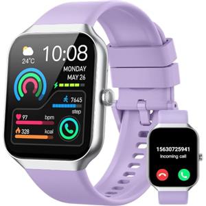 Motast Smartwatch Uomo Donna, 1.96"HD Orologio Fitness Tracker Effettua/Risposta | Chiamate, 113+ Sportive Smart Watch, Contapassi/SpO2/Sonno/Cardiofrequenzimetro, Impermeabile IP68 per iOS Android Viola