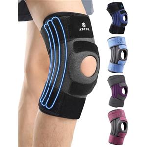 ABYON Ginocchiera Ortopedica per Uomo & Donna - Artriti, Menisco, ACL - con Stabilizzatori Tripli & Cintura Regolabile 360° per Sollievo dal Dolore e Recupero Rapido