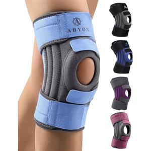 ABYON Ginocchiera Ortopedica per Uomo & Donna - Artriti, Menisco, ACL - con Stabilizzatori Tripli & Cintura Regolabile 360° per Sollievo dal Dolore e Recupero Rapido