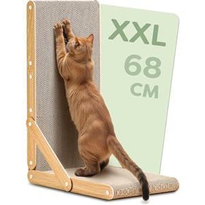 Knupis Tiragraffi per Gatti 68 cm Grande - Tiragraffi Cartone Gatti Adulti | Particolarmente resistente agli artigli, design reversibile a L raddoppia la durata, montaggio facile, salva divano e parete