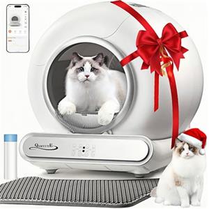 QSMYUYE Lettiera Gatto Autopulente, 65L Lettiera Automatica per Più Gatti | Sicurezza Intelligente, Senza Odore, Controllo App, con Sacchi Spazzatura, Pulizia Facile Ideale per Casa, Appartamento