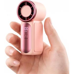 Morelax Mini ventilatore portatile a 6 velocità, flusso d'aria turbo da 16920 giri/min, ricaricabile tramite USB, con display a LED, per viaggi, attività all'aperto, trucco e ufficio