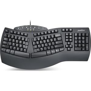 Perixx PERIBOARD-512 Tastiera Ergonomica Avanzata - Design Suddiviso - Con Tastierino Numerico Integrato - Nero - US English Layout