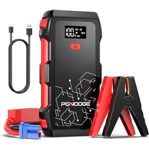 PGNOOGE 3000A 22800mAh Booster Avviamento Auto, Avviatore Batteria | Fino a 8,5L Benzina e 6,5L Diesel, avviatore emergenza per auto with Torcia LED Display LED Ricarica Rapida USB