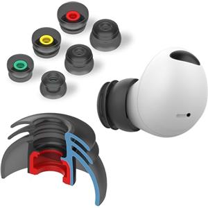 diofit Auricolari in silicone di alta qualità per Samsung Galaxy Buds2 Pro/Beats Fit Pro/Beats Studio Buds (nero/SML)