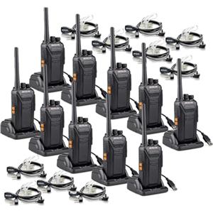 Retevis RT27 Ricetrasmittenti Professionali, Walkie-Talkie con Auricolari, Durevole PMR446 Licenza-Libero 16 Canali CTCSS/DCS VOX, Walkie Talkie Professionali per Scuola, Sicurezza(10 Pezzi, Nero)