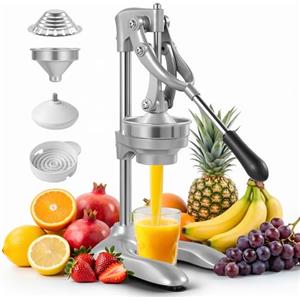 wowspeed Spremiagrumi Manuale Professionale Spremi Melograno a Leva, Commerciali Spremi Lime, Robusto Spremiagrumi per Arance Limoni Melograno Pompelmi, Grigio Chiaro