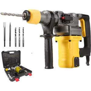 DE ROSA SHOP Trapano a Percussione SDS-Plus 2000W SL3204 - Martello Demolitore 4 Funzioni con Regolazione Velocità 1-6, Frizione di Sicurezza, Antivibrazione, Set Punte e Scalpelli, Valigetta Inclusa