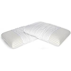 Talamo Italia - Set di 4 Cuscini per letto, 100% Made in Italy, Guanciale sfoderabile a saponetta in Memory Foam forato, Anallergico e Traspirante, 70x40xh16 cm
