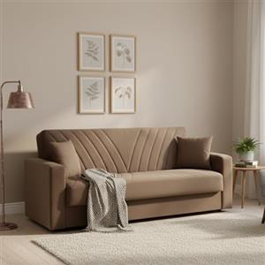 Dmora Divano Letto 3 Posti Jorge 81x214 cm Nero Contenitore Reclinabile, di Apertura Click-clack