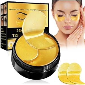 gelpretty 60 Pezzi Patch Occhi 24k Gold, Maschera Collagene Occhiaie Borse | Idratante e lenitiva per occhi gonfi. Combatte occhiaie scure e borse sotto gli occhi. Effetto antietà, unisex.
