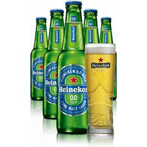 Heineken 0.0 Cassa da 24 x 33cl + OMAGGIO 6 Bicchieri Heineken - Birre