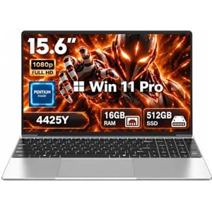 CHIFUYOU PC Portatile 15,6 Pollici Notebook, 4425Y, 16GB RAM, SSD 512GB | Office PC Portable, CPU Up to 1.7GHz, 1080P Full HD Display, WiFi 5 & Bluetooth, Lightweight Daily Business Computer